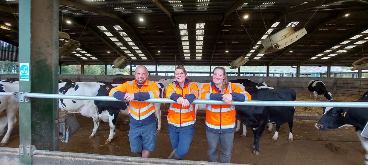 Web HA Dairy team L to R Chris Ruffley Farm Crops and Operations Sector Manager Kate Robinson Ruminant Sector Manager Alice Sault Deputy Secto